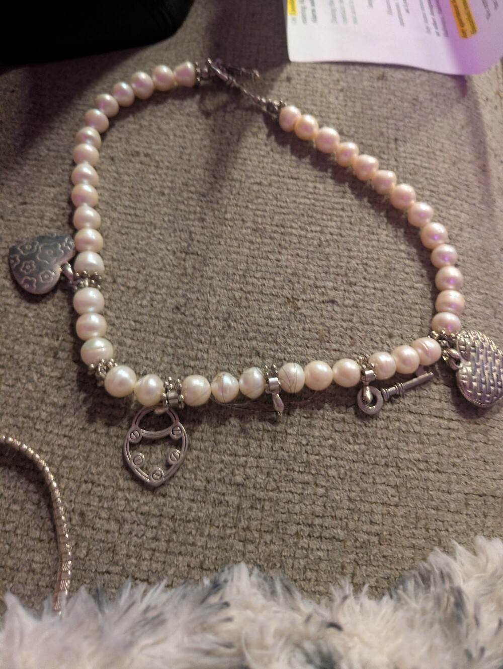 Sterling Silver Natural Pearl Necklace